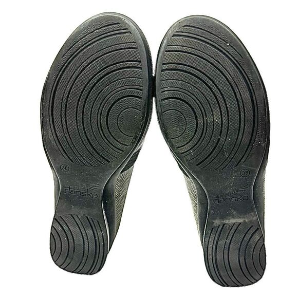 Dansko Addy Womens US 7.5 EU 38 Leather Loafers Shoes Pewter Metallic Slip On - Picture 4 of 12